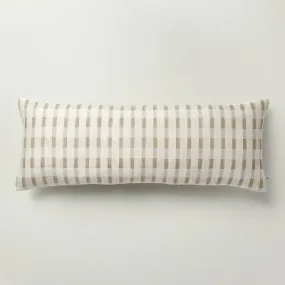 14"x36" Layered Stripe Lumbar Bed Pillow Sage Green/Cream/Natural - Hearth & Hand with Magnolia