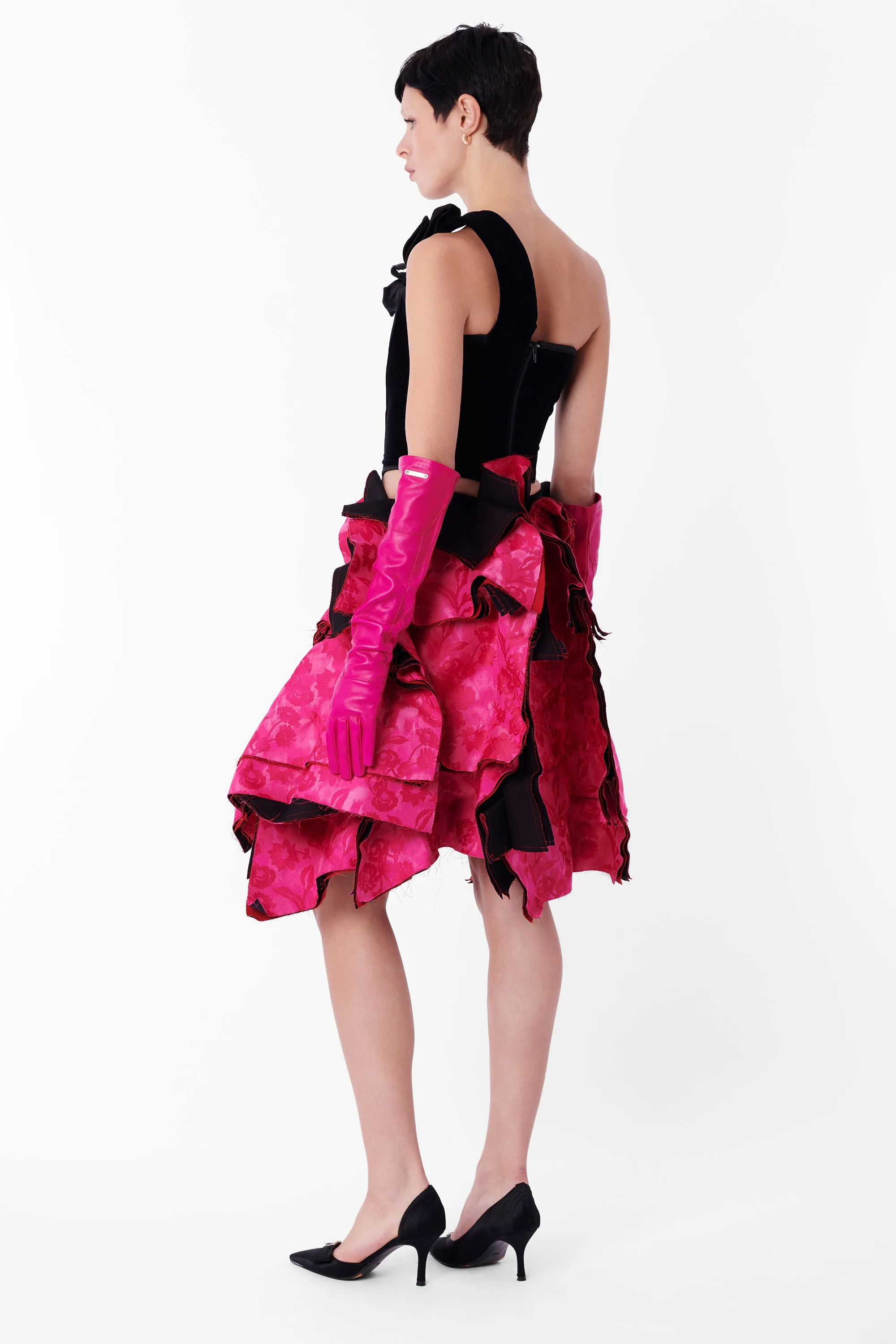 2005 Pink Floral Structured Skirt