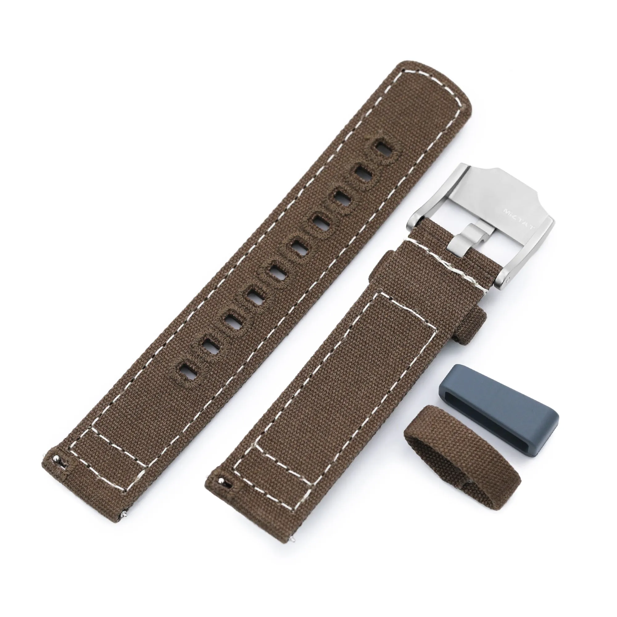 20mm Tan Color Quick Release Canvas Watch Strap