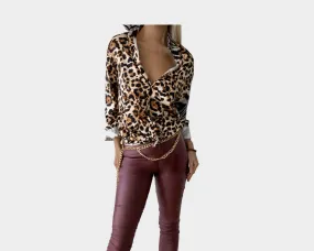 22 Animal Print and Zebra Baroque Long Sleeve Dress Shirt Blouse - The Milano