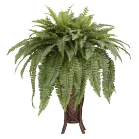 38" Artificial Boston Fern w/Stand - Low Maintenance, Life-Like & Vibrant Silk Plants For Busy People.