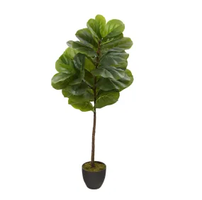 46" Artificial Fiddle Leaf Tree (Real Touch) - Low Maintenance, Life-Like & Vibrant Silk Trees For Busy People.