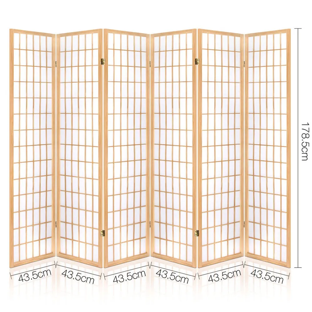 6 Panel Solid Pine Room Divider, Non-Woven – Artiss