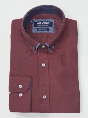 Advise Long Sleeve Shirt 808 - Burgundy