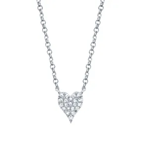 Amor 0.05Ct Diamond Pave Heart Pendant Necklace - Mini