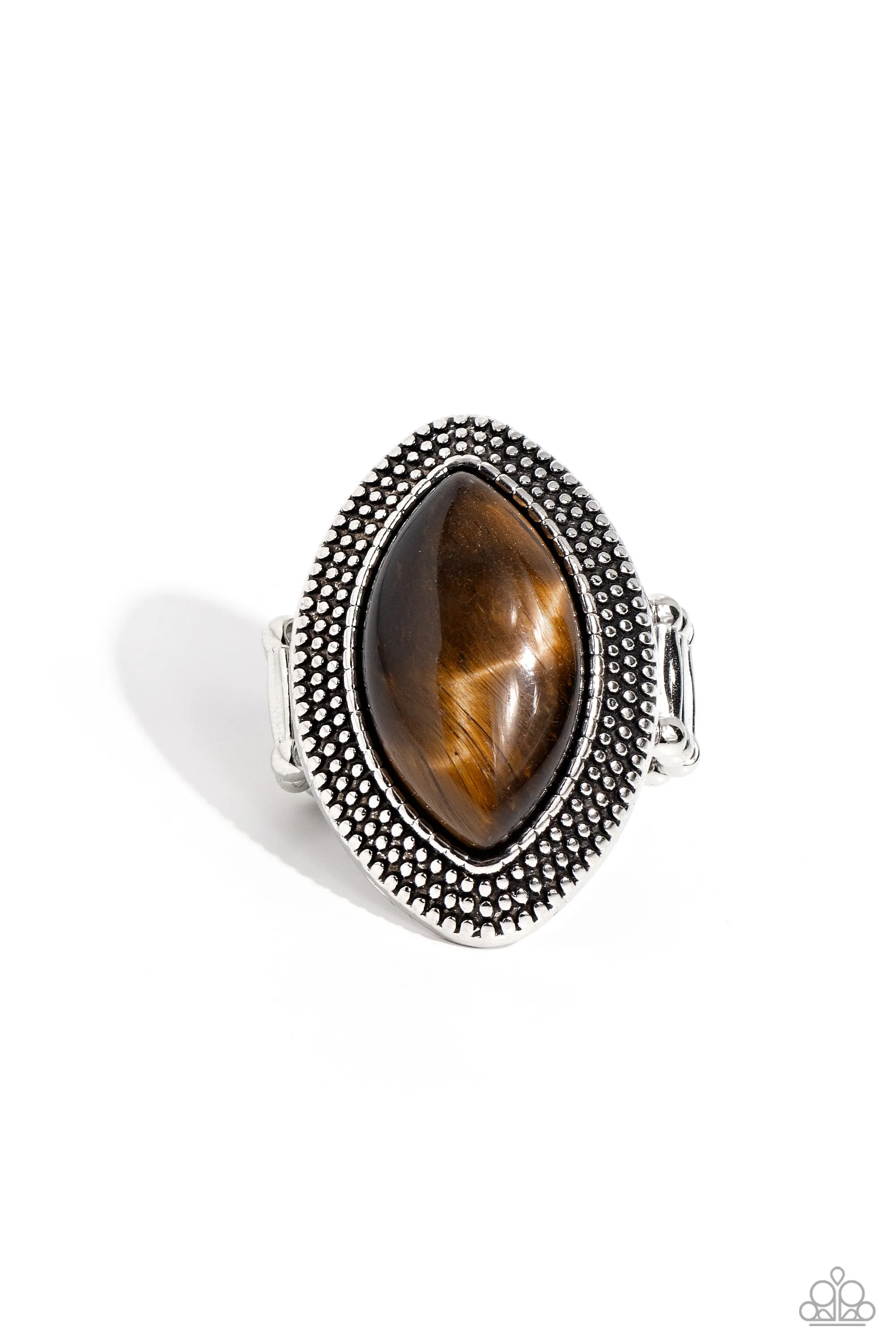 Artisanal Apothecary - Brown - Marquise Tiger's Eye Stone Paparazzi Ring