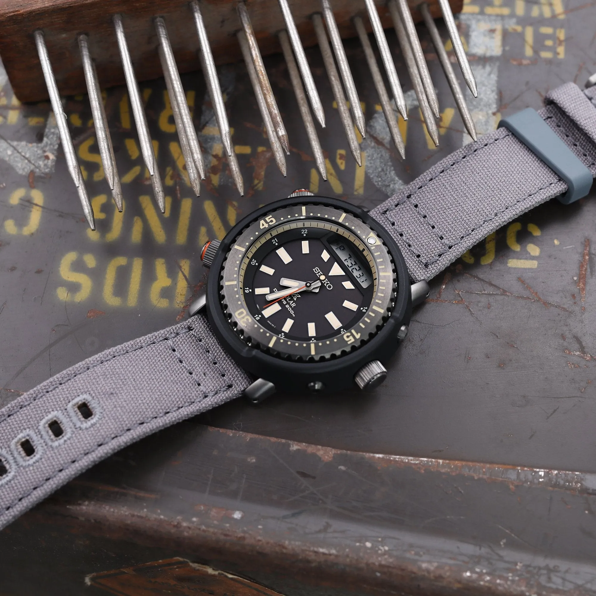 Ash Grey Quick Release Canvas Watch Strap, 22mm or 20mm