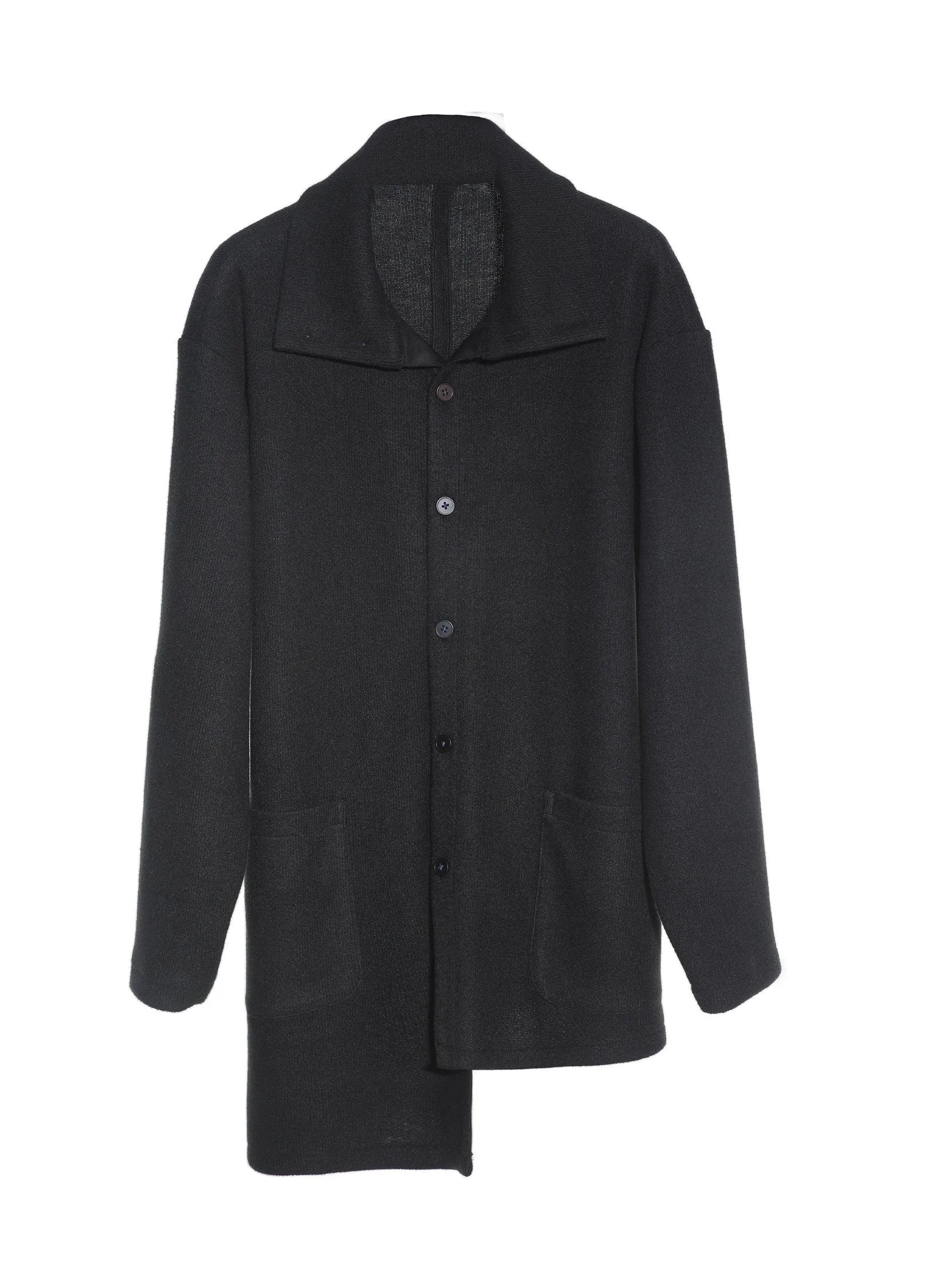 Asymmetrical Stand Collar Overcoat By Vapour Blue