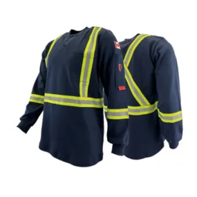 Atlas 403 Flame Resistant Hi-Vis Henley Shirt | 100% Cotton, CSA Certified, HRC 2, Supersoft® Technology for Ultimate Comfort | Sizes XS-7XL