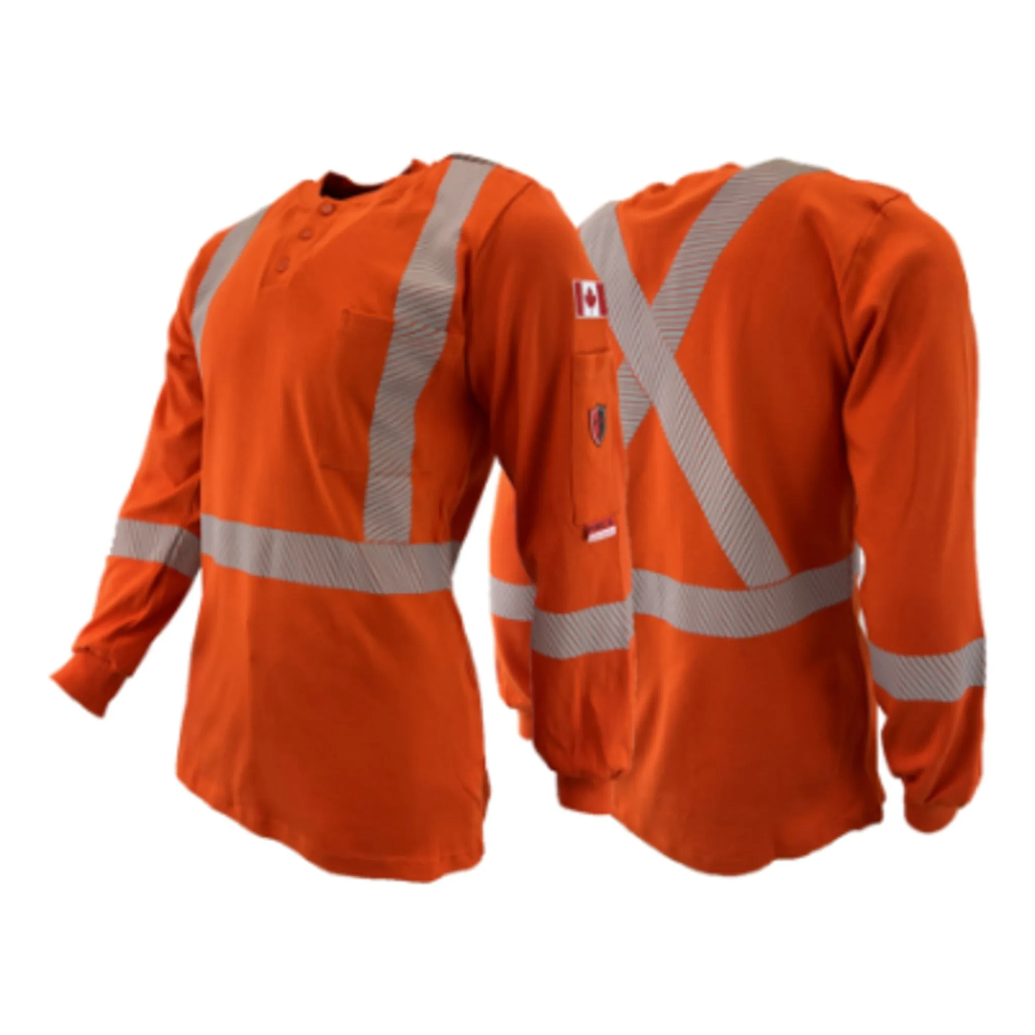 Atlas 403 Flame Resistant Hi-Vis Henley Shirt | 100% Cotton, CSA Certified, HRC 2, Supersoft® Technology for Ultimate Comfort | Sizes XS-7XL