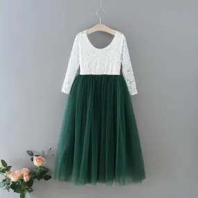 Baby Bohemian Classic Long Sleeve Dress - Hunter Green