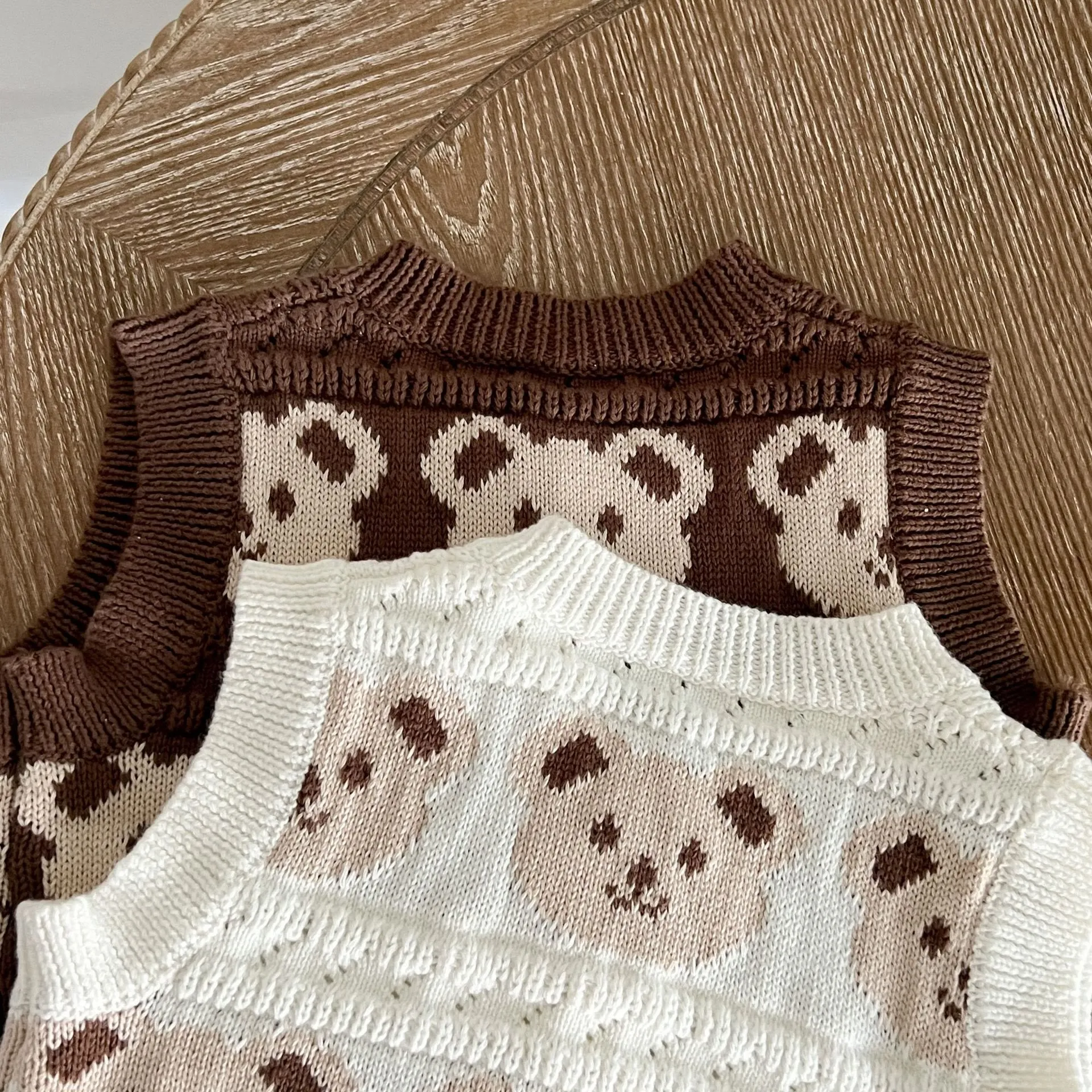 Baby Knitted Bear Button Vest