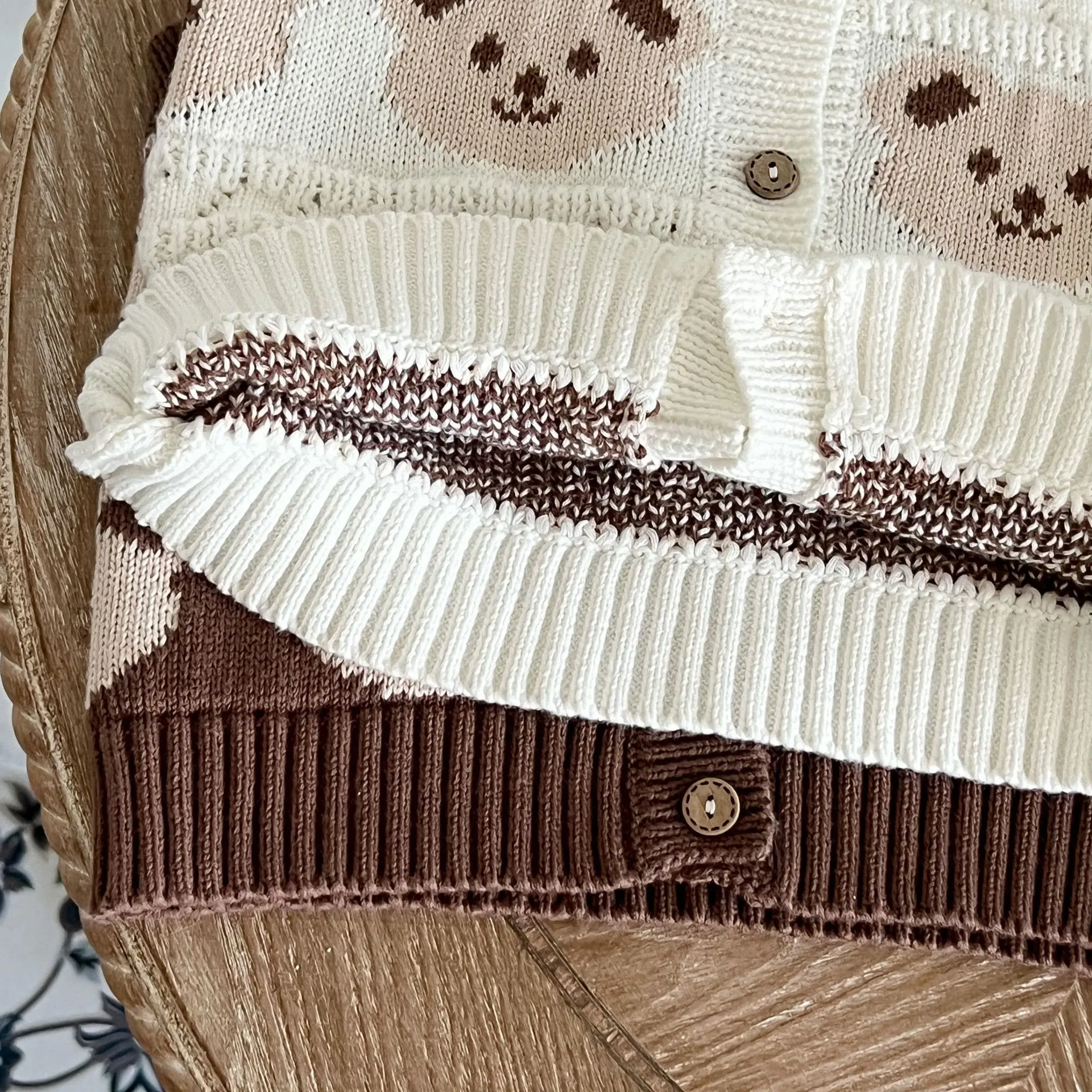 Baby Knitted Bear Button Vest