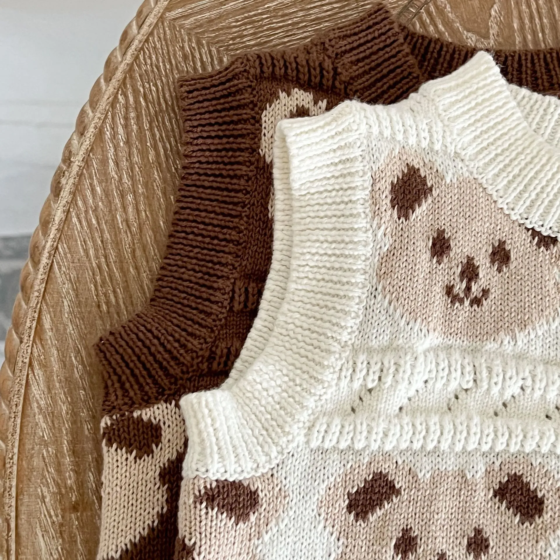 Baby Knitted Bear Button Vest