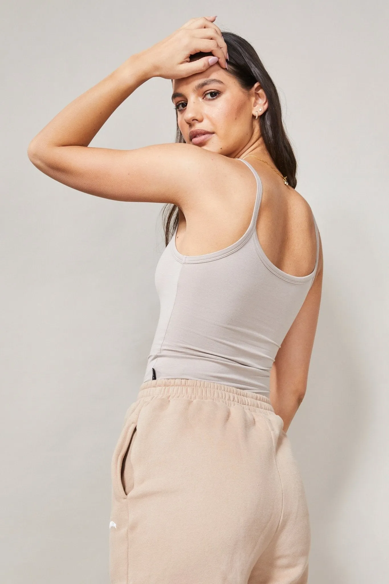 Bamboo Cotton Cami Tank (Taupe)