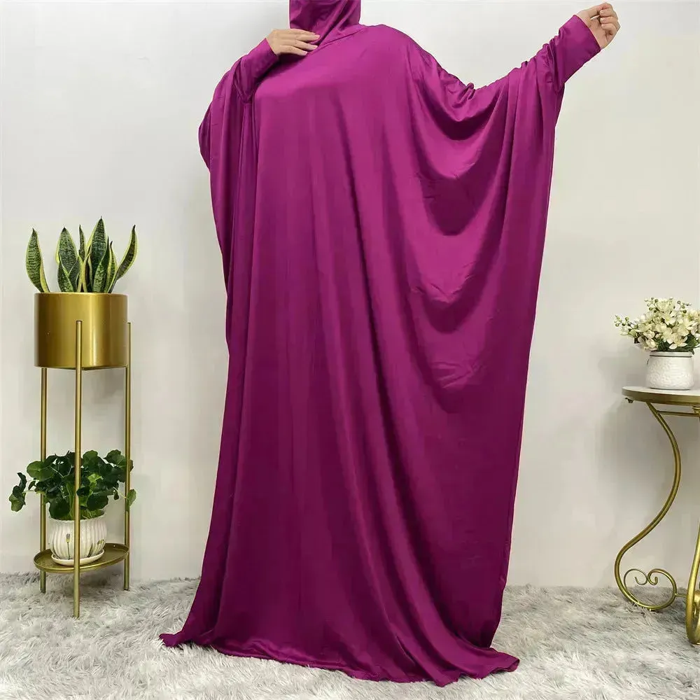 Batwing Sleeve Plain Abaya for Muslim Arab Women Eid Jalabiya for Women Islamic Wear for Women