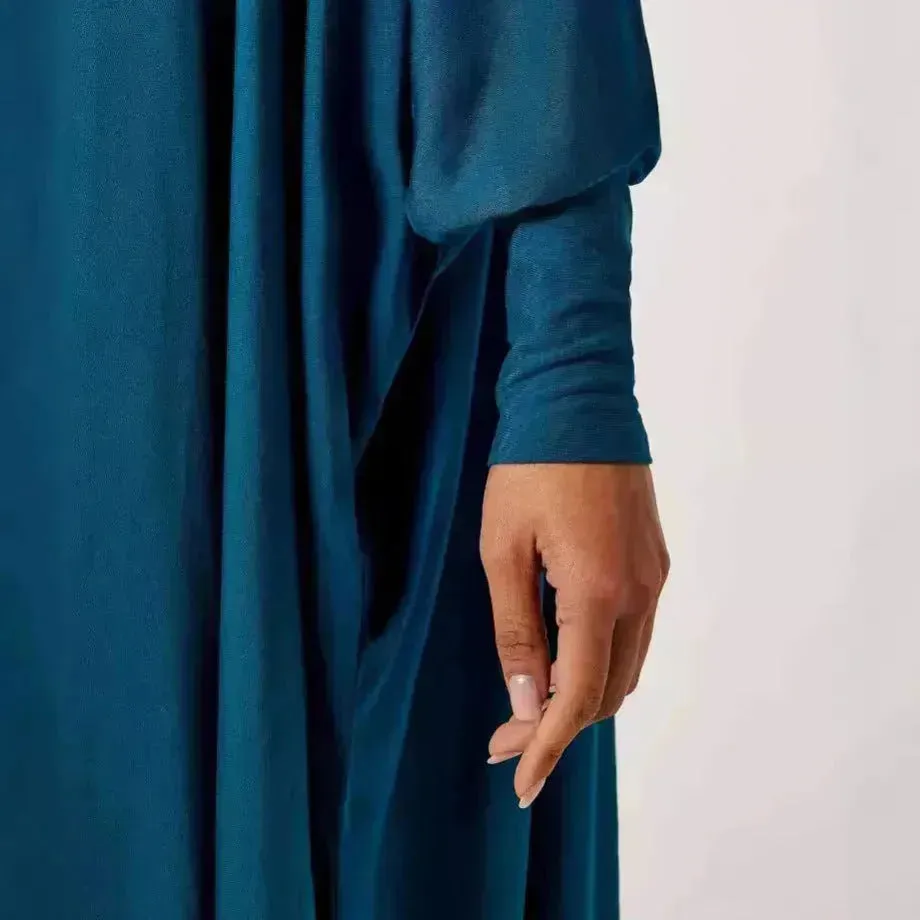 Batwing Sleeve Plain Abaya for Muslim Arab Women Eid Jalabiya for Women Islamic Wear for Women