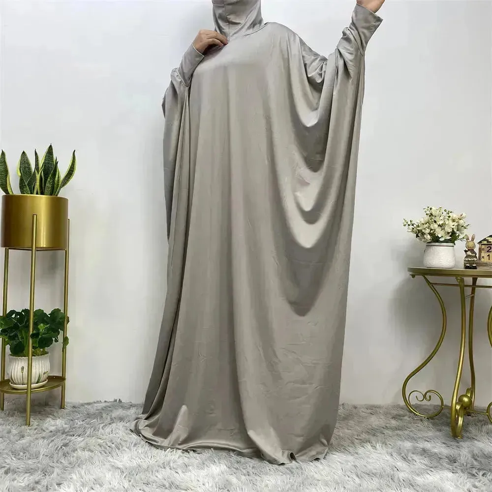 Batwing Sleeve Plain Abaya for Muslim Arab Women Eid Jalabiya for Women Islamic Wear for Women