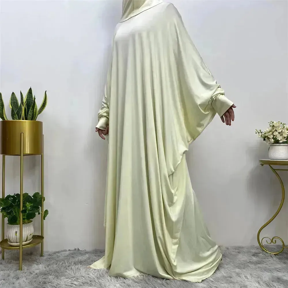 Batwing Sleeve Plain Abaya for Muslim Arab Women Eid Jalabiya for Women Islamic Wear for Women