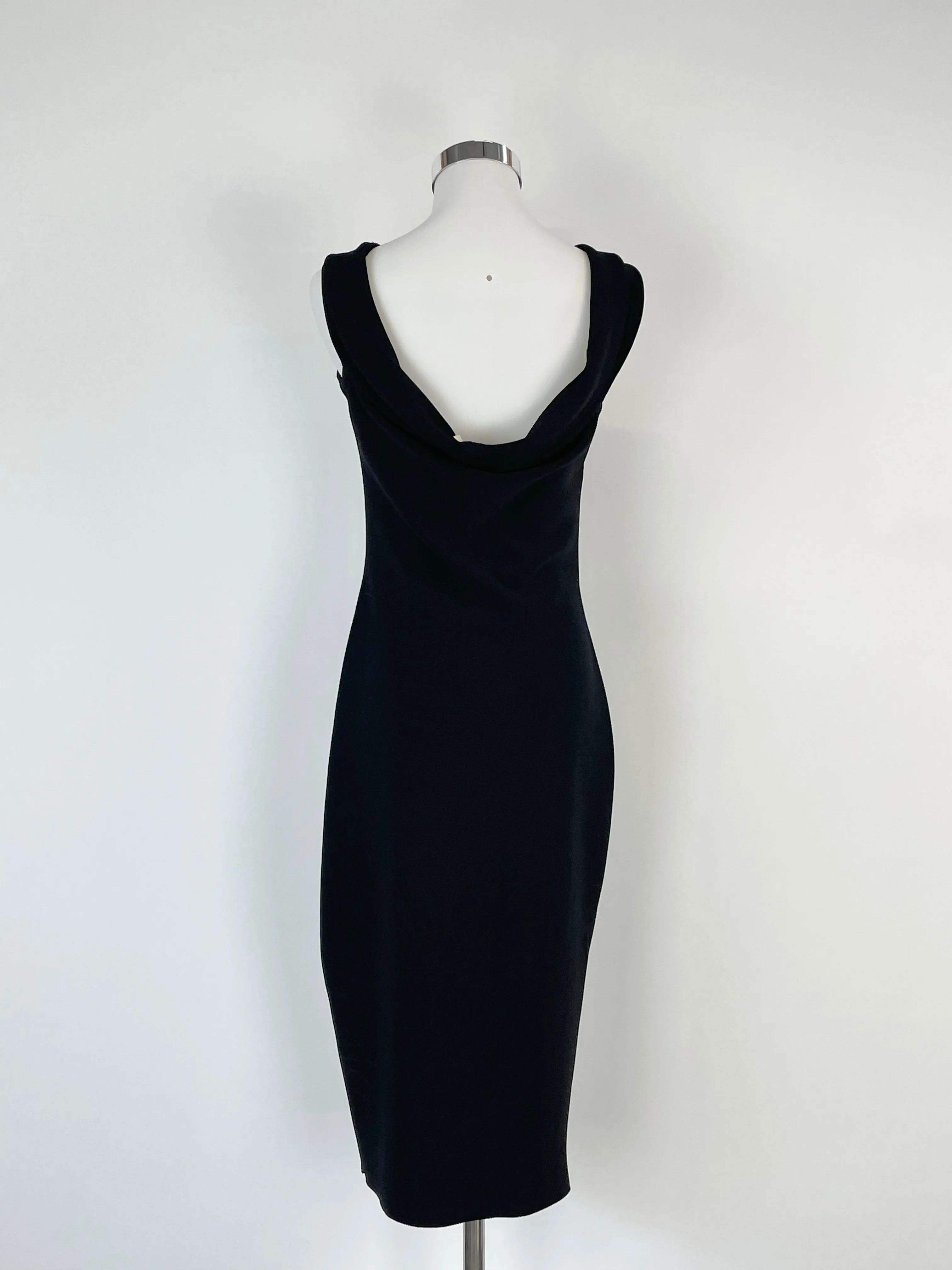 Bec   Bridge Black Cross-Strap Bodycon Dress - AU10