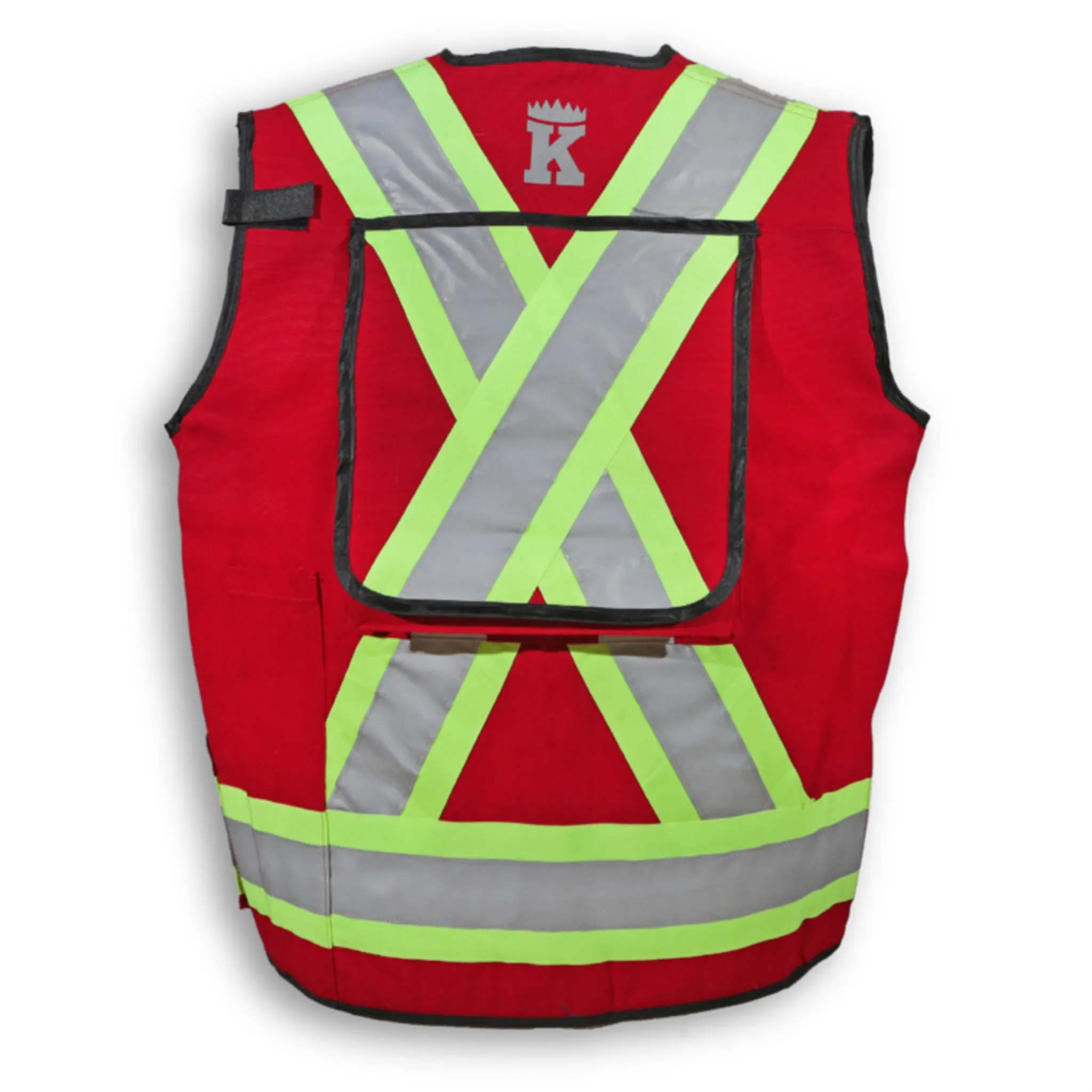 Big K Men's Hi-Vis Surveyor Safety Vest CSA Approved Pocket King with 8 Pockets | 3M Reflective Tape | Durable & Comfortable | Sizes S-5XL