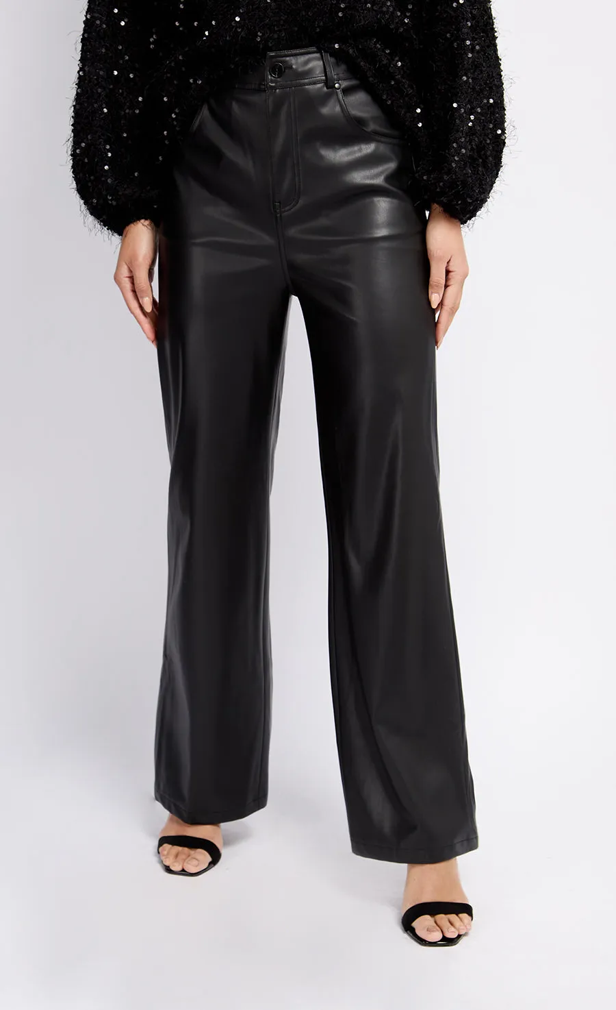 Black PU Trousers by Vogue Williams