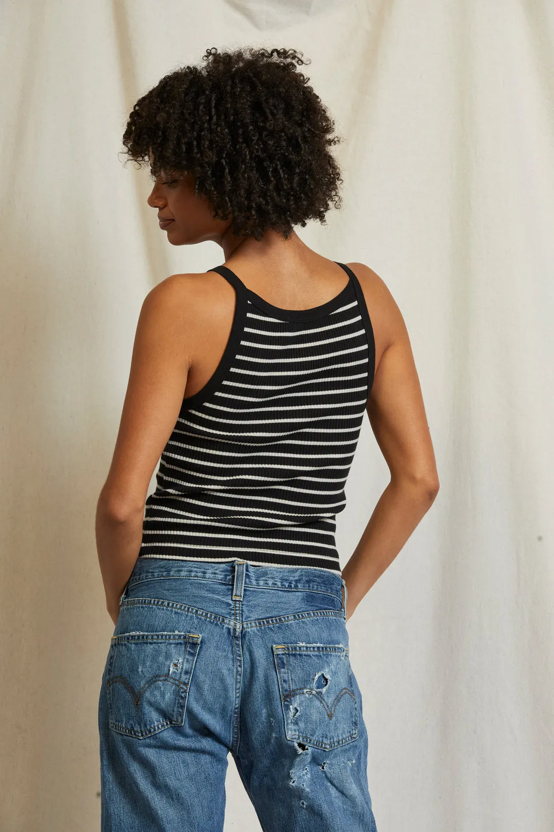 bonnie in black natural stripe