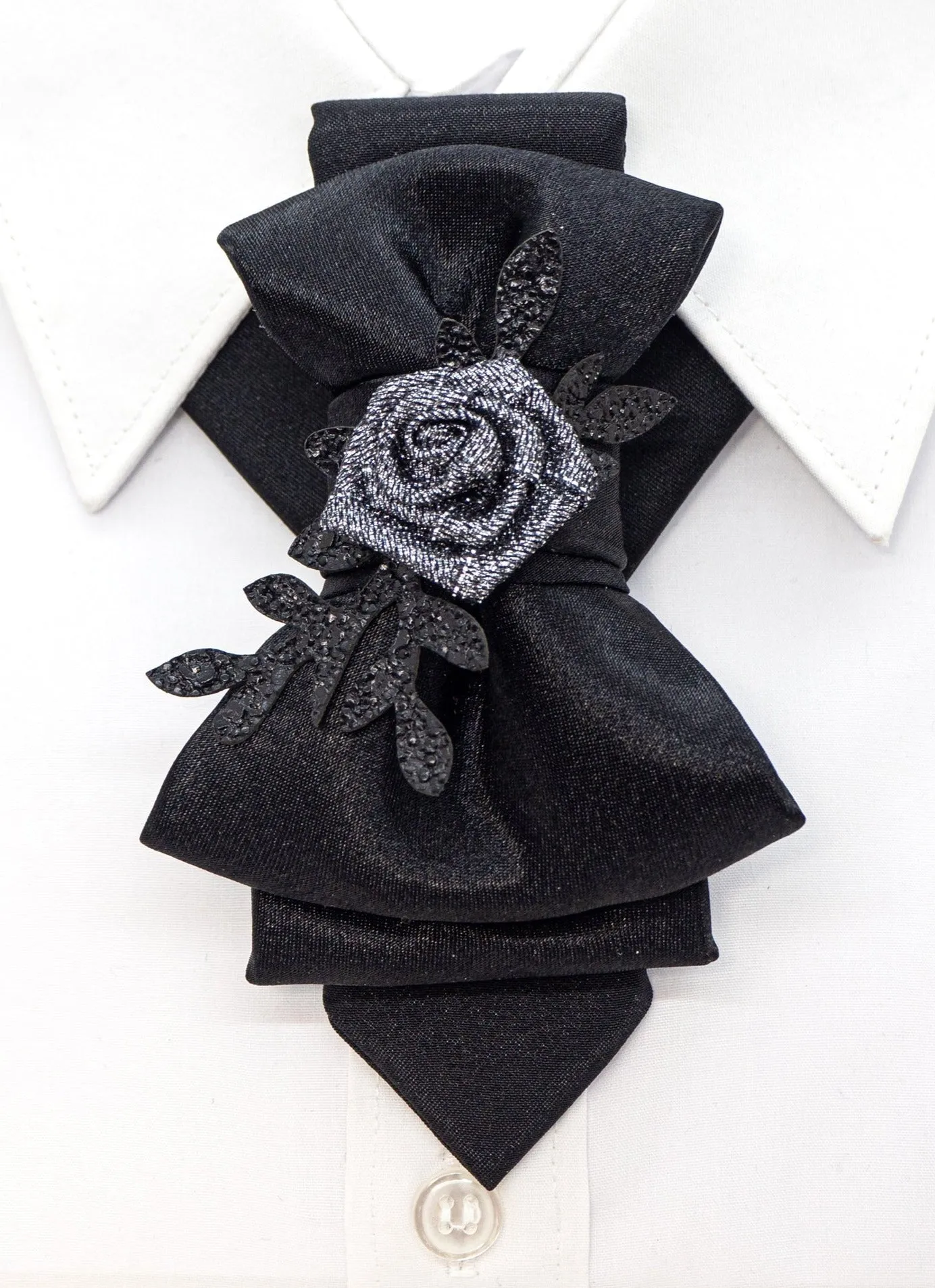 BOW TIE "SILVER ROSE"