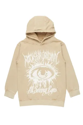 Boys All Eyes Vintage Beige Graphic Hoodie