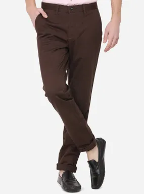 Brown Solid Uno Fit Casual Trouser | JadeBlue