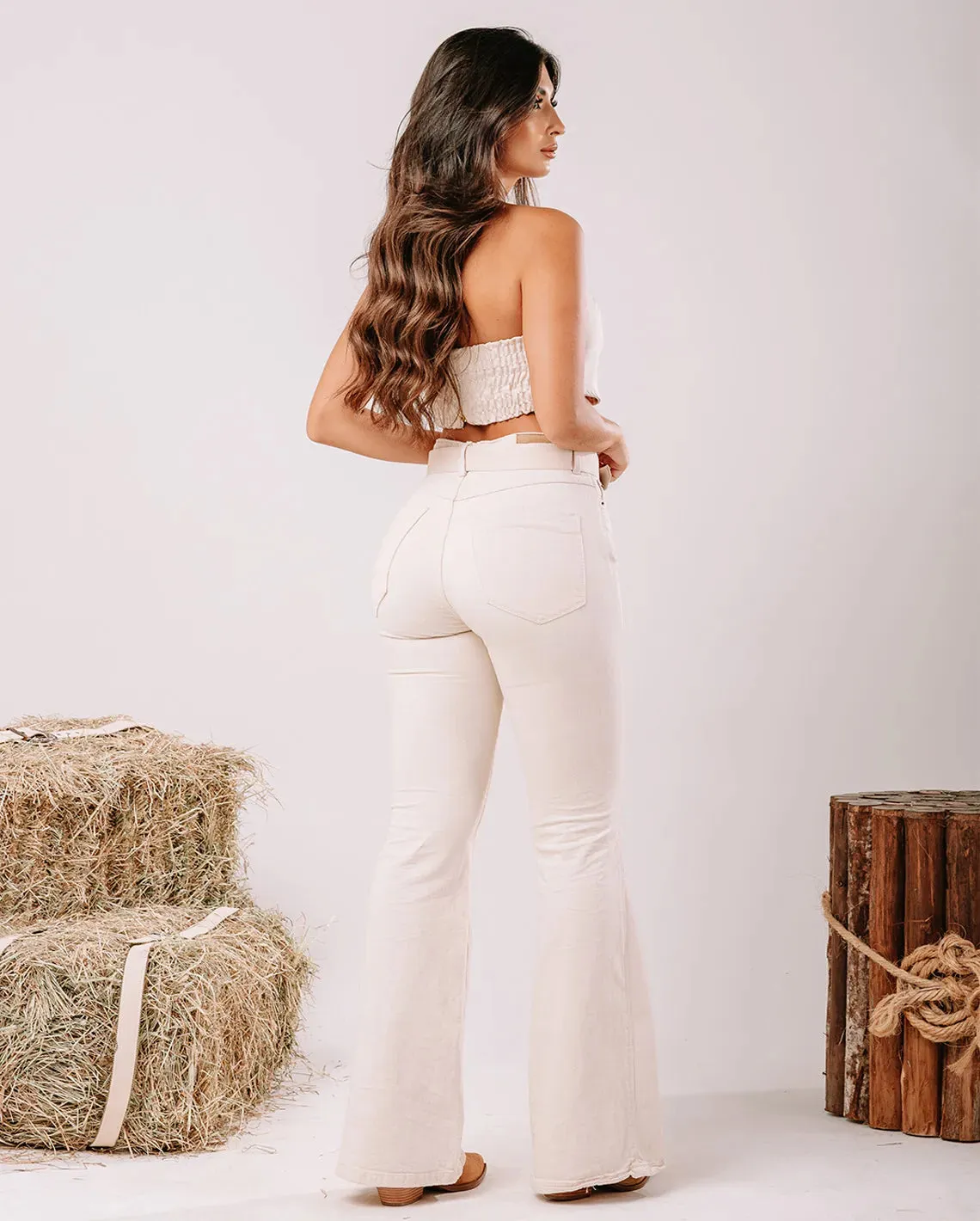 Calça Consciência Jeans Wide Leg Com Cinto 23709  (CO/D)