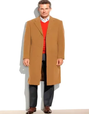 Camel Hair Top Coat - Luxury Cashmere Coat - Big and Tall Cashmere Overcoats - Top Coats For Men Dress Camel