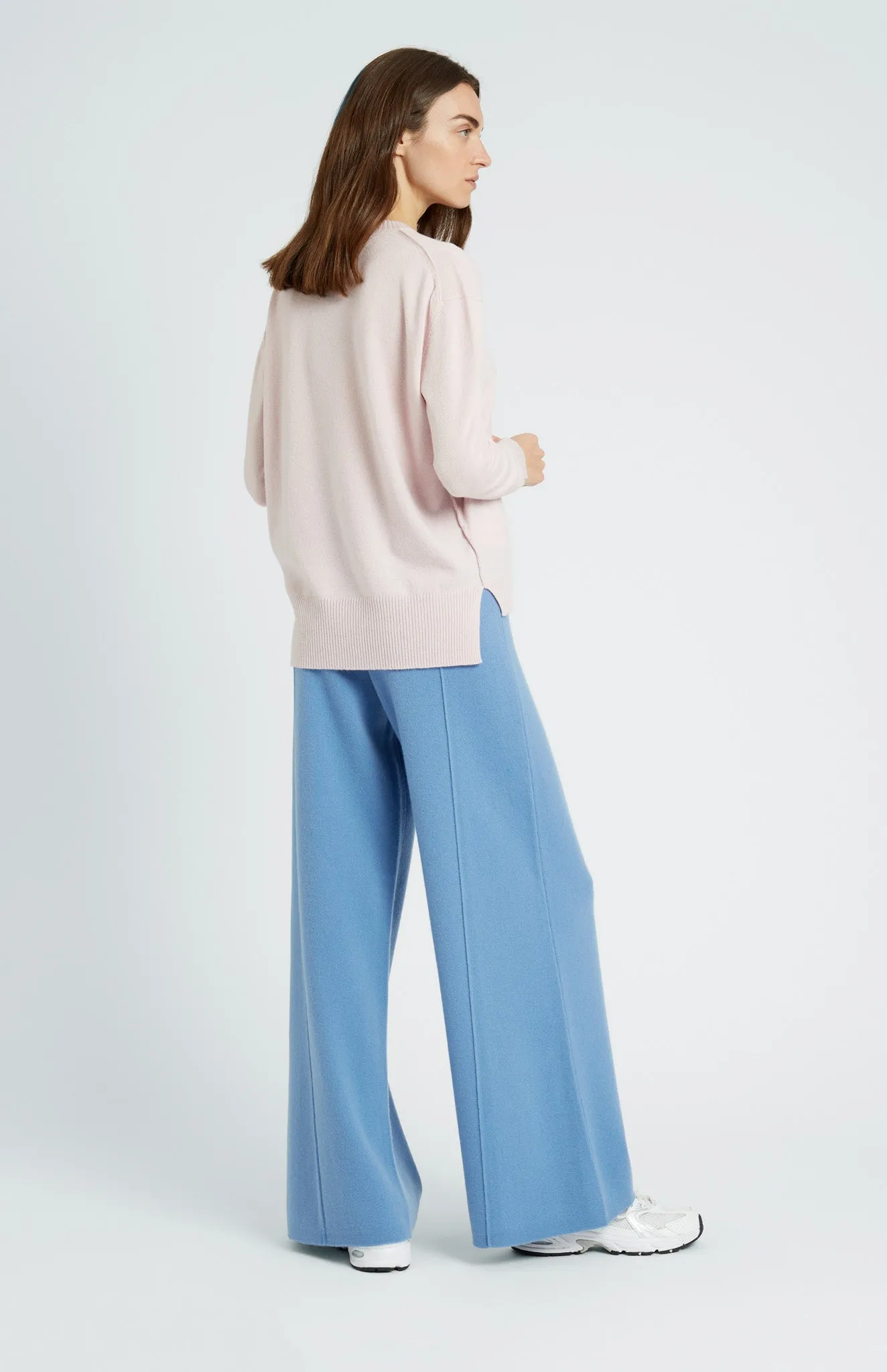 Cashmere Blend Trousers In Cornflower