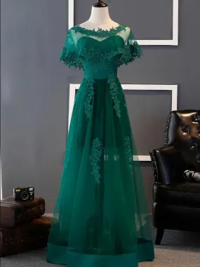 Charming Dark Green Long A-line Party Dress , Bridesmaid Dress