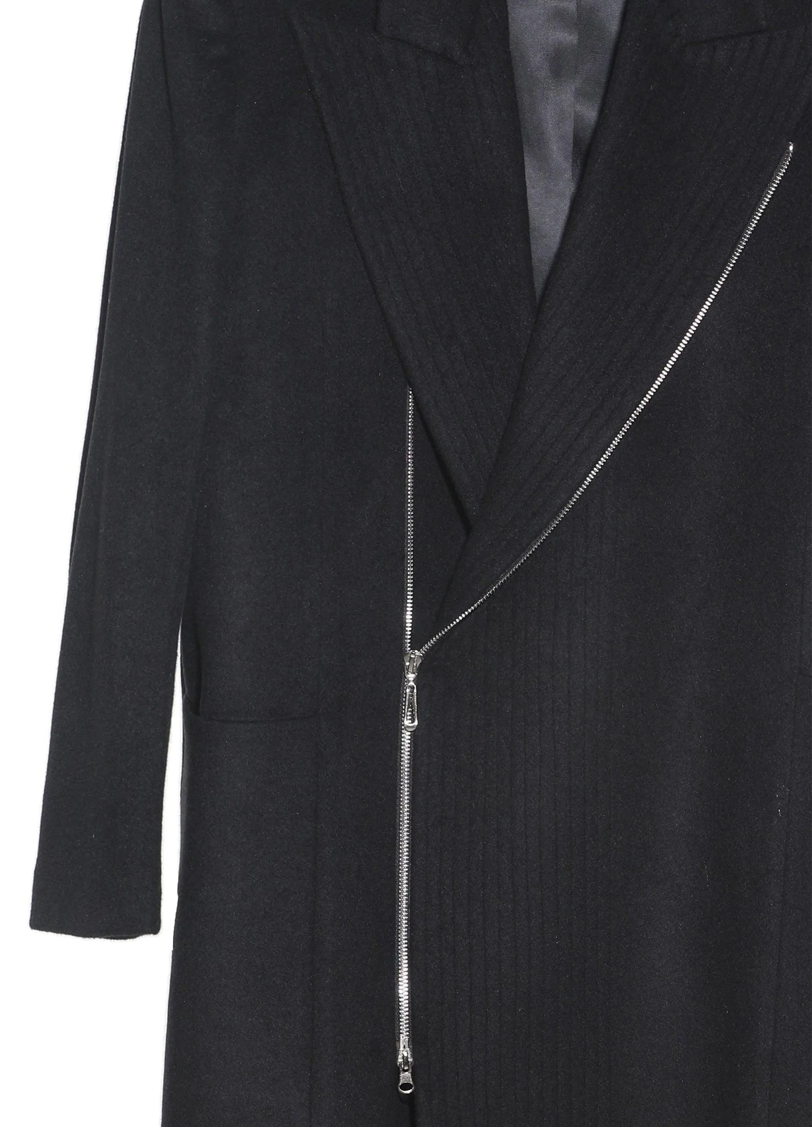 Chic Double-Breasted Wool Blend Overcoat With Metal Zipper