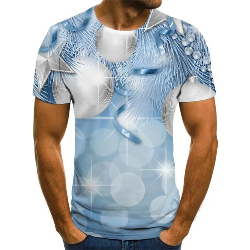 Christmas T shirts Men New Year T-shirts 3d Party Tshirts Novelty Short Sleeve