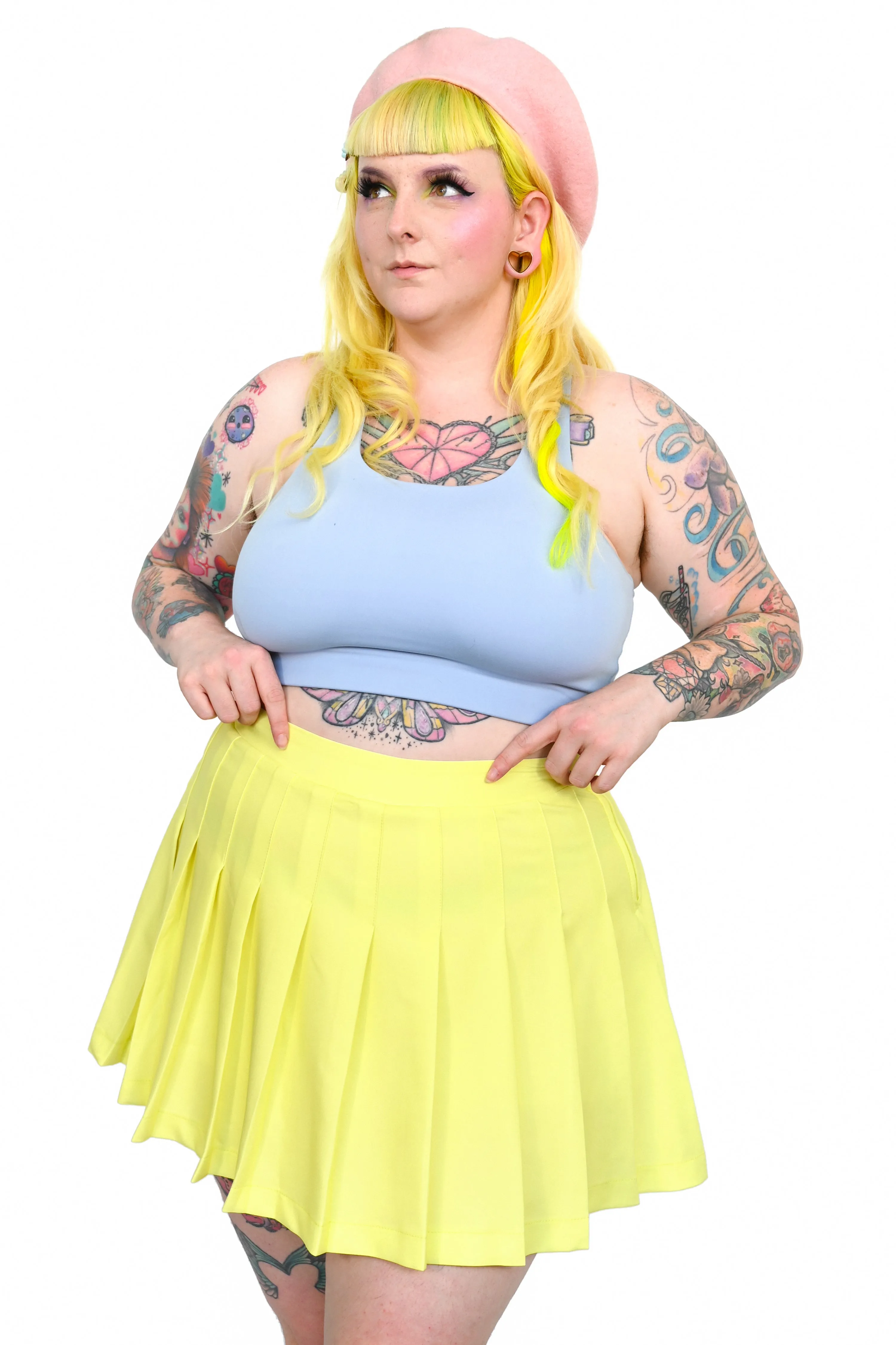 Claire Pleated Skirt - Yellow - XS and S left!