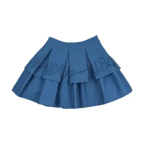 Cobalt Blue Eyelet Skirt