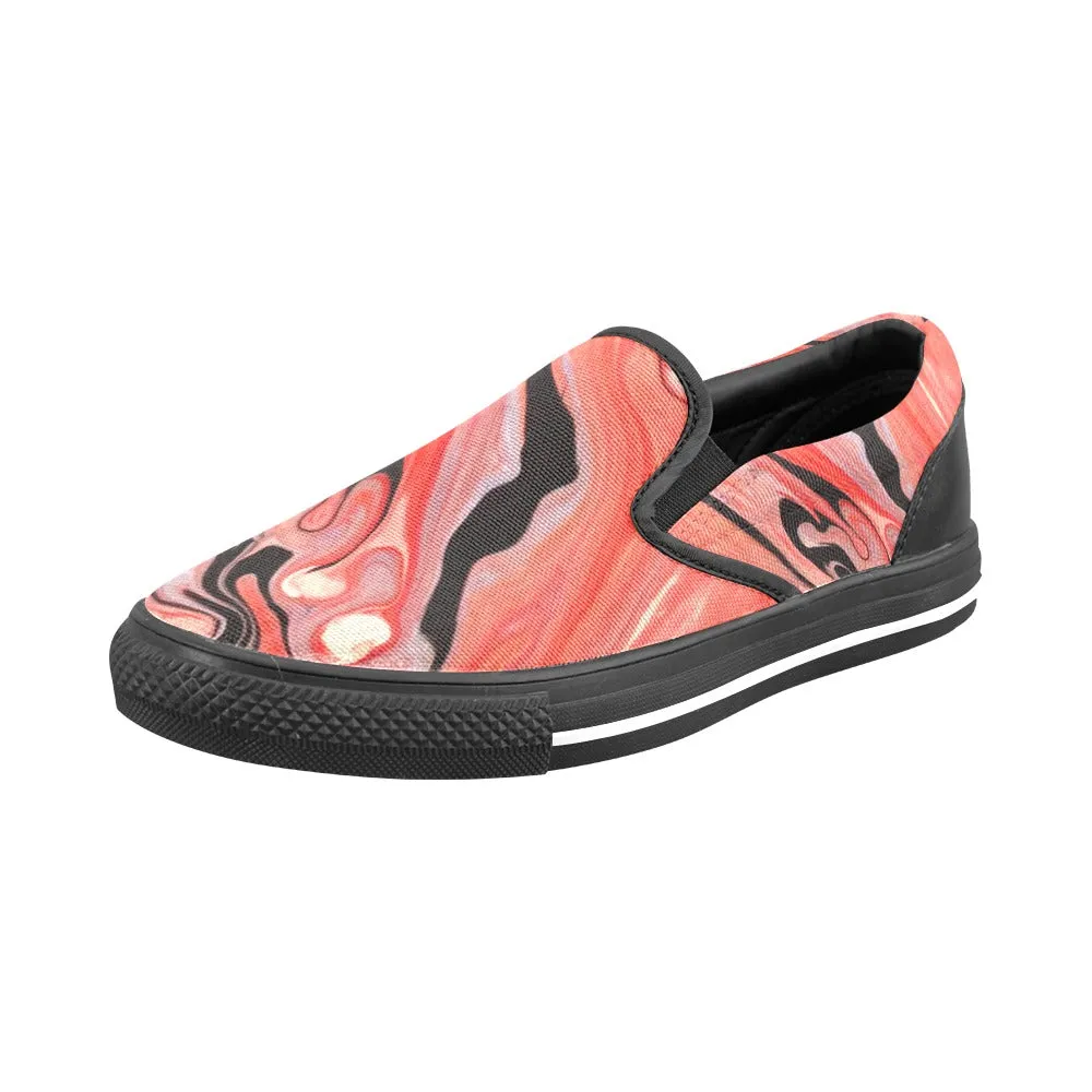 Coral Swirl Slip-on Canvas Women's Shoes