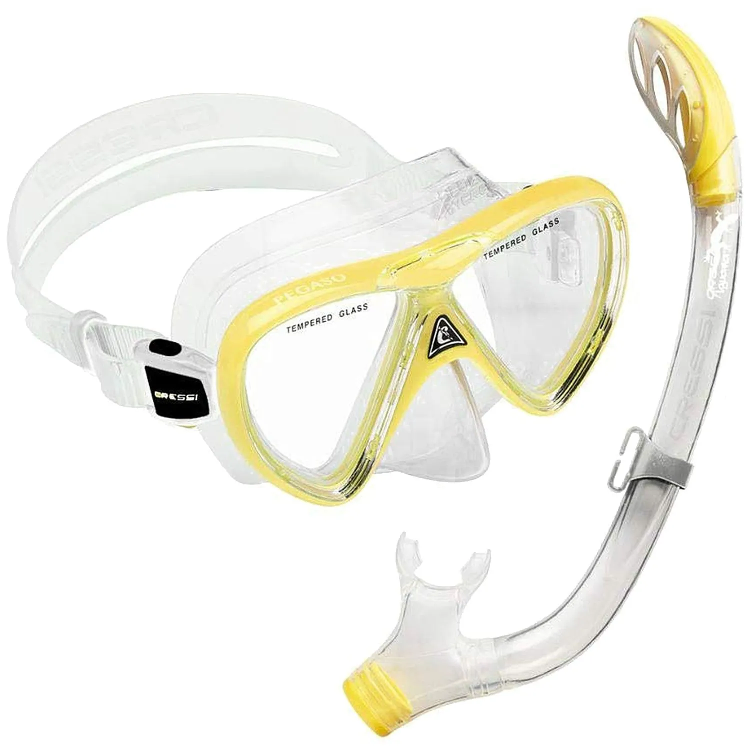 Cressi Pegaso Mask and Iguana Snorkel Semi-Dry Kids Package