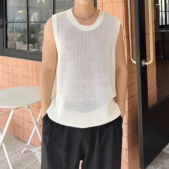 Crewneck Pullover Knitted Vest