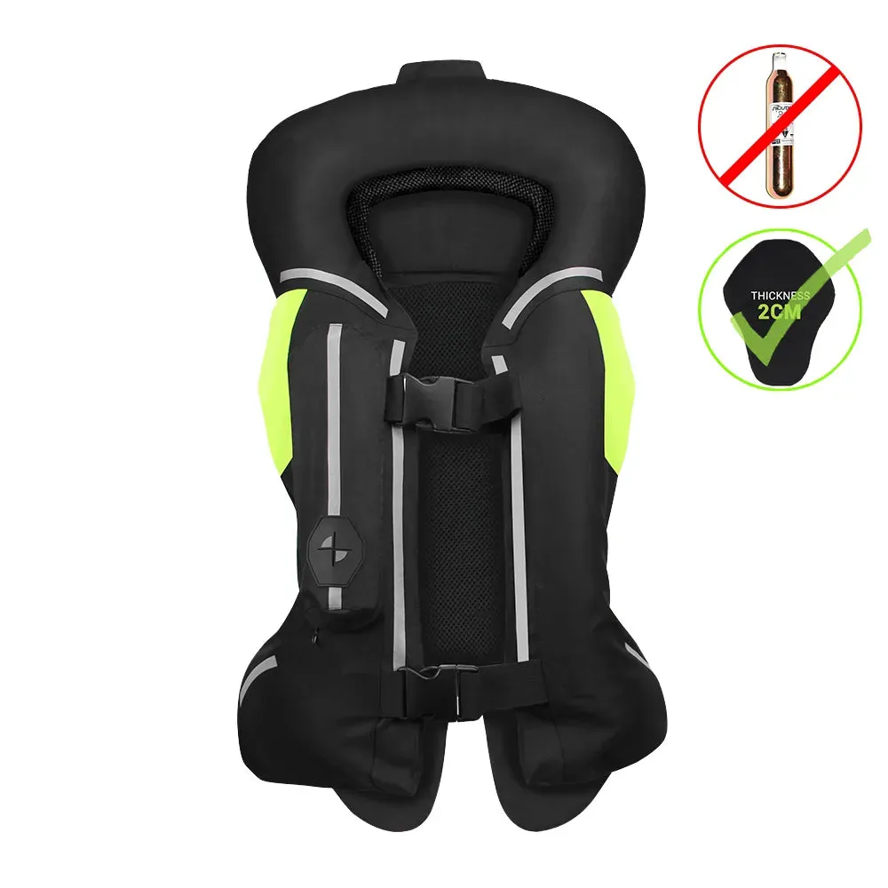 Cycling Airbag Vest Men Motorcycle Jacket Reflective Motocross Air Bag Moto Vest Protective Black Fluorescent S-3XL