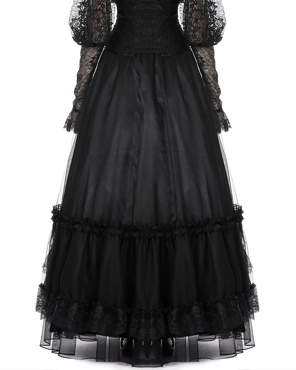 Dark In Love Long Layered Gothic Courtesan Skirt