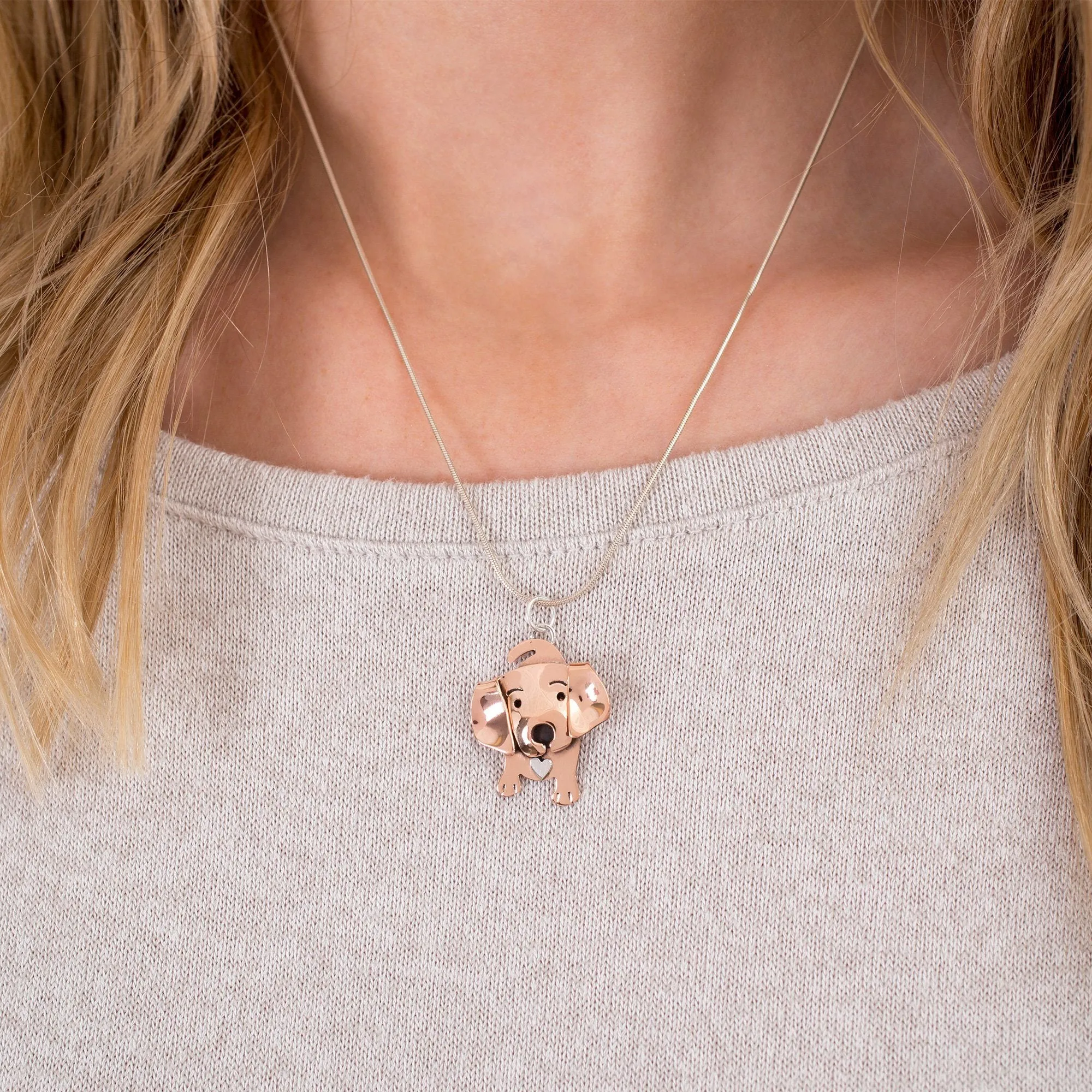 Darling Dog Mixed Metal Necklace