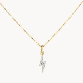 Diamond Lightning Bolt Necklace in 10k Gold