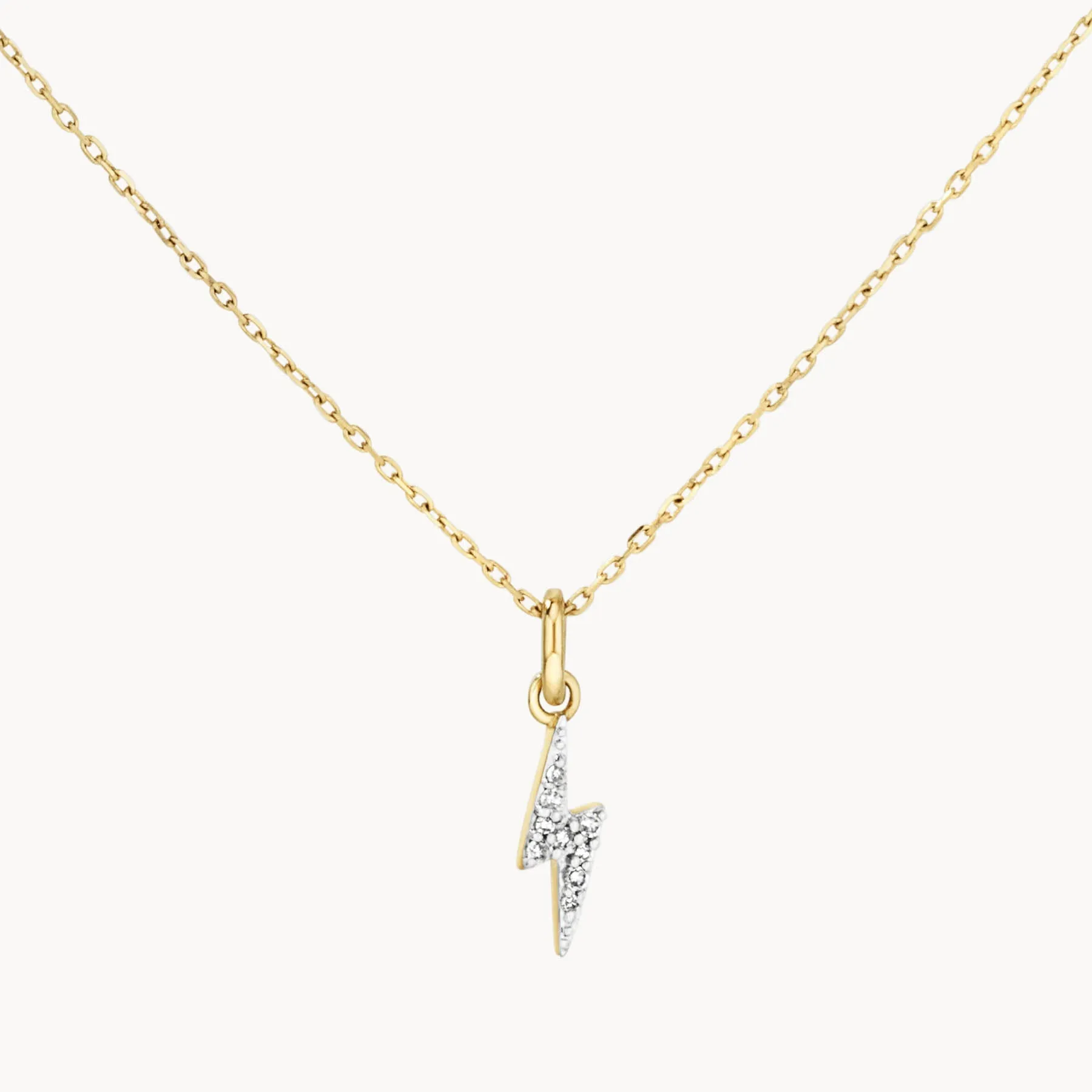 Diamond Lightning Bolt Necklace in 10k Gold