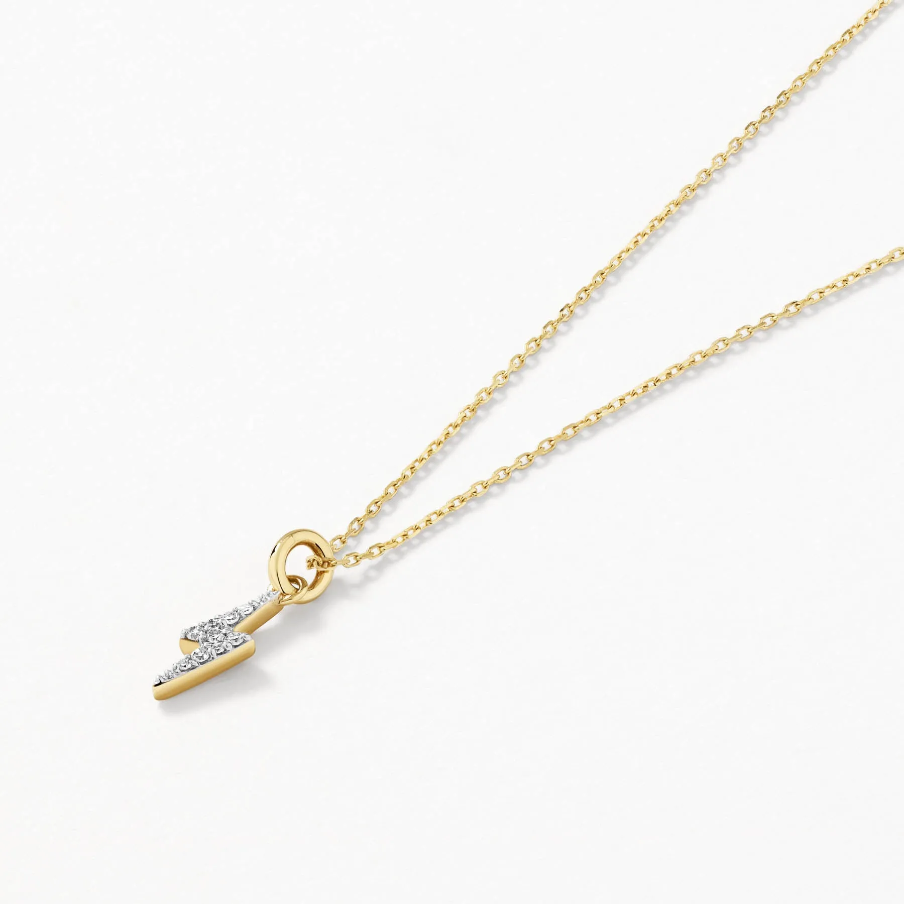 Diamond Lightning Bolt Necklace in 10k Gold