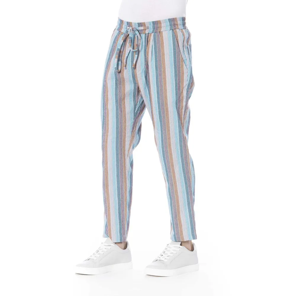 Distretto12 Light Blue Polyester Men Trouser