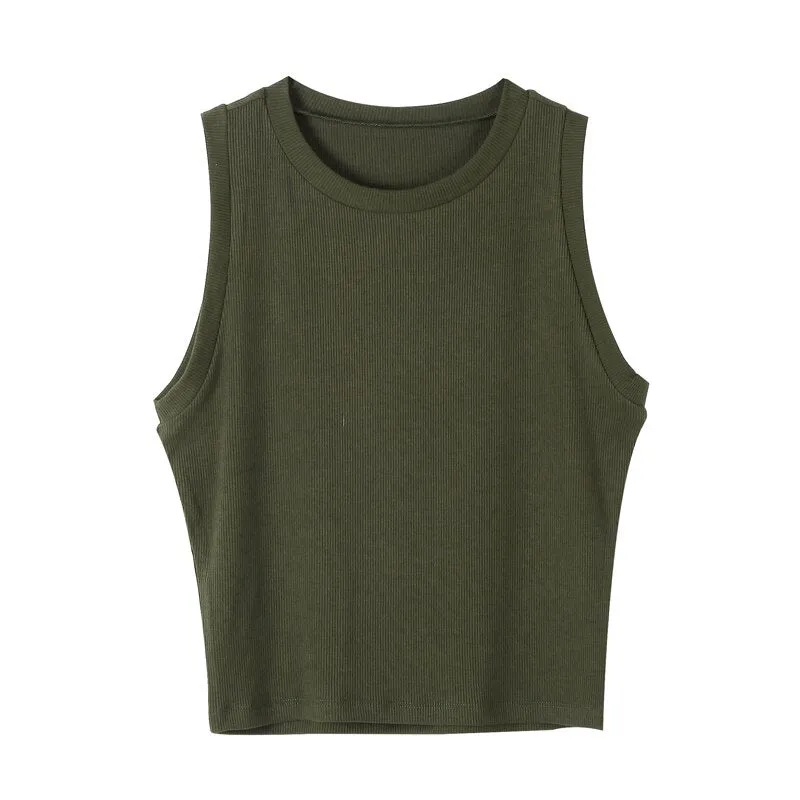 DressBetty - Knitted Ribbed Solid Vest