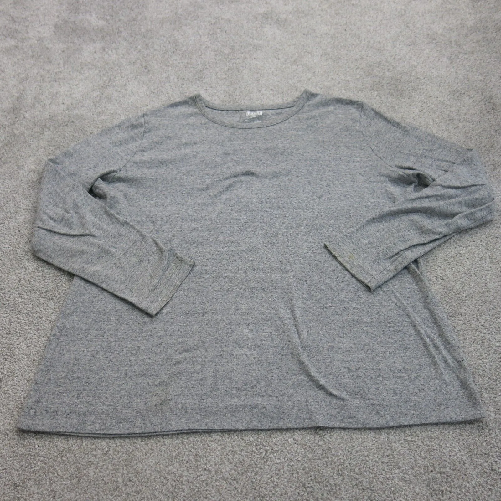 Duluth Trading Womens Pullover T Shirt Long Sleeve Crew Neck 100% Cotton Gray XL